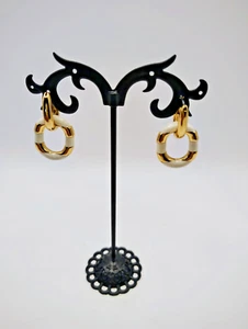 Kate Spade New York White Enamel Gold Tone Dangle Earrings - Picture 1 of 6