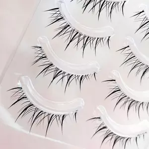 Manga Lashes, Clear Band Anime Lashes 4 Pack, Spiky Anime False Eyelashes Natura - Picture 1 of 5