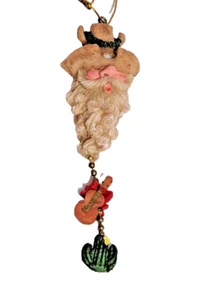 Wild West Cowboy Sceriffo Babbo Natale Decorazione Natalizia con Chitarra Penzolante e Cactus - Foto 1 di 8