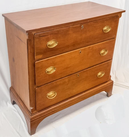 Antique American Federal Hepplewhite Connecticut Cherry Chest of Drawers Dresser Cover
