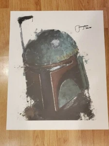 Star wars jeremy bulloch boba fett signed 22x27 print w/coa - Picture 1 of 2