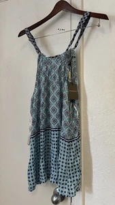New Tommy Bahama Women Blue Halter Dress L Large - Picture 1 of 3