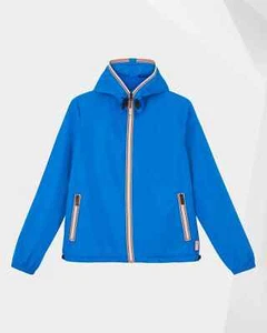 Hunter Boots Original Shell Jacket Rain Coat M L Blue Packable Festival Hiking - Picture 1 of 9