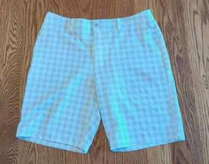 Nicklaus Pantalones Cortos de Golf Hombre Talla 36 Gris Claro Cuadros Frente Plano Mezcla Poliéster - Imagen 1 de 5