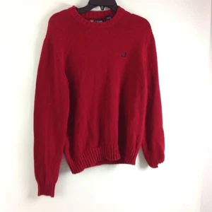 Chaps Ralph Lauren Men's Knit Sweater Size M Red Longsleeve Warm Casual Cute - Picture 1 of 3