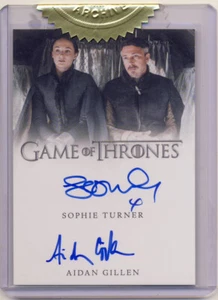 Juego de Tronos Doble Utógrafo Sophie Turner y Aidan Gillen - Imagen 1 de 1