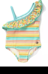 Matilda Jane Girls Dream Chasers Lollipop Lines Swimsuit Size 12 NWOT - Picture 1 of 3