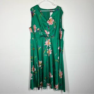 Persona by Marina Rinaldi Green Floral Dress Size 22 - Picture 1 of 8