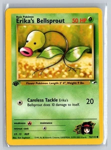 Pokémon TCG - Erika's Bellsprout Gym Heroes Series 76/132 - 1st Edition - LP - Picture 1 of 3