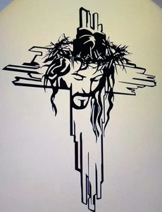 CRUCIFIJO DE HIERRO, decoración de pared recortada en cruz negra ver fotos bonito regalo 30x 23 cm  - Imagen 1 de 3