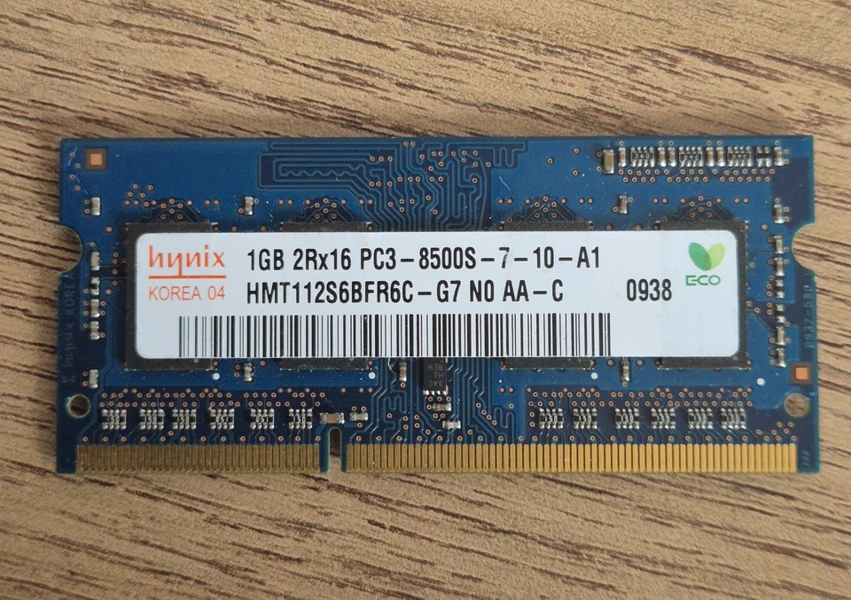 Hynix 1GB 2Rx16 PC3-8500S (DDR3-1066) Memory Ram Laptop (HMT112S6BFR6C-G7) - Image 1 of 2