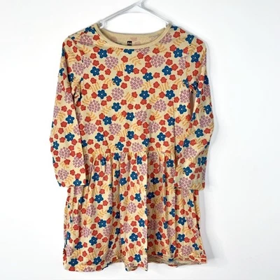 Tea Collection Yellow Floral Long Sleeved Dress Girl’s Size 12 - Image 1 of 3
