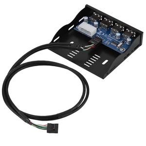 ♮USB2.0 Floppy Front Panel 3.5'' Floppy Bay 9 Pin To 4 Interface USB 2.0 HUB - Picture 1 of 9