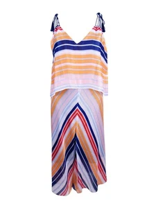 Rachel Roy Women's Striped Popover Midi Dress - Picture 1 of 2