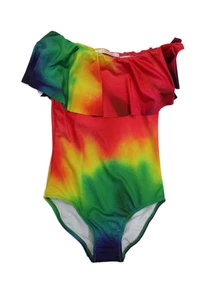 Stella Cove Girls Cotton Ruffled Off the Shoulder Leotard Multicolored Size 6 - Picture 1 of 4