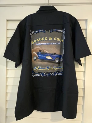 Brauer & Cook Motorsports Red Kap Work Shirt Al Brown Gas Roadster Black XXL 2XL - Image 1 of 4