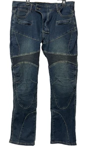 MOETCEYS Pantalone Motociclismo Uomo Denim Nero Taglia 2XL Tasche Zip - Foto 1 di 18