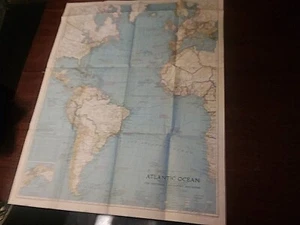 1939 National Geographic Map of Atlantic Ocean - Picture 1 of 12