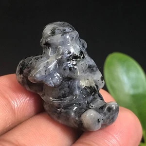 "Espectrolito negro natural Santa Claus calavera cristal de cuarzo Reiki regalo 1,2" - Imagen 1 de 12