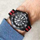 Modified Casio Dive Watch with Red and Black Nylon Strap (MRW-200H-1BVES)
