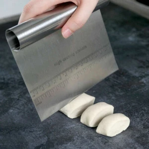 Durable Pizza Dough Scraper Cutter Flour Pastry Cake Bread Pies Spatula Measure - Picture 1 of 16