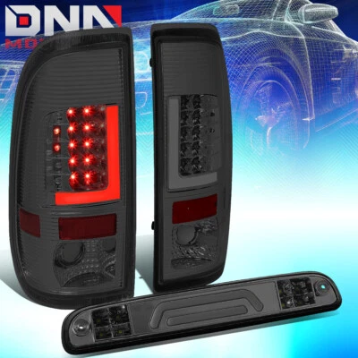 FIT 99-07 FORD SUPER DUTY LED L-BAR LANTERNAS TRASEIRAS + TERCEIRA LÂMPADA DE FREIO/CARGA 3D COLORIDA - Imagem 1 de 4