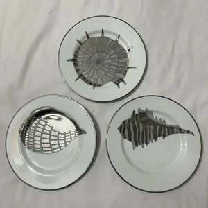 Coquille Platinee Fitz & Floyd 1981 Plates - Picture 1 of 8