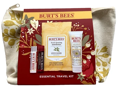 Kit de viaje esencial Burt’s Bees - 2 bálsamos labiales/toallitas faciales/crema limpiadora REGALO Foto 1 de 3