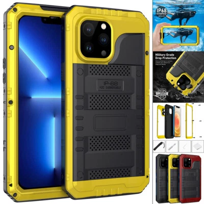 Funda Impermeable Resistente Armadura Metal Cubierta Protector Pantalla 360 para iPhone IP68 Foto 1 de 4