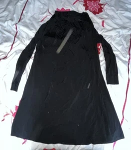 All Saints Amei L/S Cowl Neck Draped Fit Lightweight Dress - Black - Size UK 10 - Picture 1 of 12