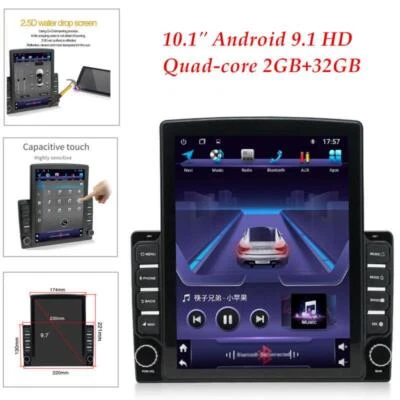 1DIN Universal 10.1" Android 9.1 GPS WIFI Quad-core 2+32GB Car Stereo Radio - Imagem 1 de 4