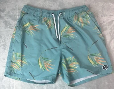 Bañador Ezekiel Talla 34 Verde Naranja Forro con Cordón Floral Tropical Playa Foto 1 de 4