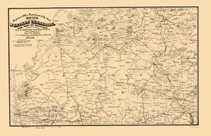 Mapa histórico del estado - Tennessee West Kentucky - Von Reizenstein 1865 - 23 x 35 - Imagen 1 de 20
