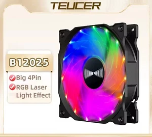 Ventilateur Boîtier Ordinateur 120mm Rainbow RGB 4 Broches Molex, 12V, Haute Performance Refroidissement - Photo 1/10