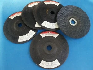 SET BESTEHEND AUS FÜNF 7 ZOLL X 1/4 ZOLL X 7/8 ZOLL NIEDERGEPRESSTE ZENTRALE METALL STAHL SCHLEIFSCHEIBE T28 - Bild 1 von 4