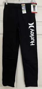 NWT Hurley Size M (10/12) black Fleece Jogger Sweatpants boys - Picture 1 of 10