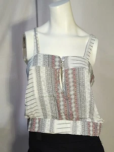 Honey Punch Women’s Shirt Crop Top Sleeveless Tank White Blue Pink - Picture 1 of 5