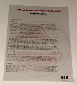 An Egyptian Story 1983 Filmex Program Youssef Chahine Film Schedule Movie - Picture 1 of 1