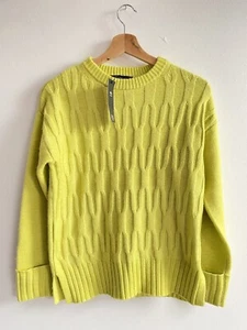 Marks & Spencer Sienna Miller Collection Jumper Small Lime Yellow Cable BNWT - Picture 1 of 16