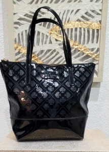 Kate Spade Black Patent Leather Shoulder Tote Bag - Picture 1 of 6