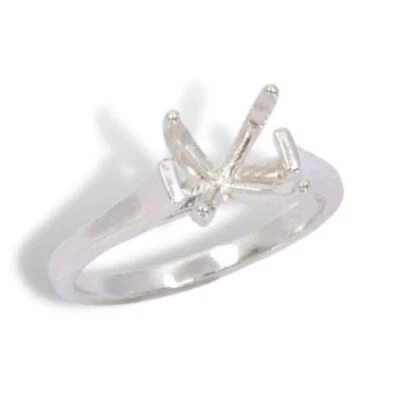 (4mm - 8mm) Round Cathedral Sterling Ring Setting (Ring Size 4-11) - Image 1 of 4