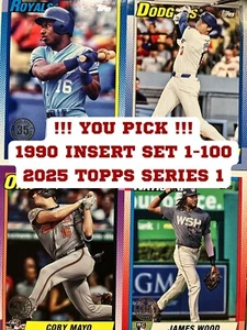 2025 Topps Series 1 1990 Topps 35th Anniversary - You Pick - Complete Your Set - Picture 1 of 117