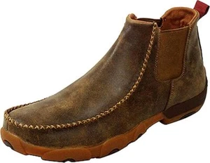 Twisted X Casual Shoes Mens Leather Driving Moccasin Bomber MDMG002 - Picture 1 of 1