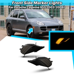 Pair For 2003-2006 Cayenne 955 2Pcs BLACK Front Amber LED Side Marker Light Lamp - Foto 1 di 9