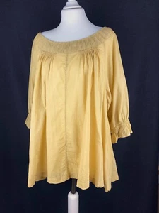 Ewa i Walla SS20 44713 Mustard Yellow Cotton Blouse – Women's Size L - Picture 1 of 22