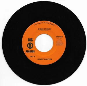 GRANT GRIEVES-BIG K 1007 RARE KANSAS CITY ROCKABILLY 45 RPM SHAKE IT UP BABY M- - Bild 1 von 1
