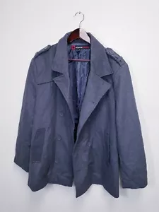 Men's Alpine Swiss Button Up Wool Blend Double Breasted Peacoat Jacket (XL) Gray - Picture 1 of 3