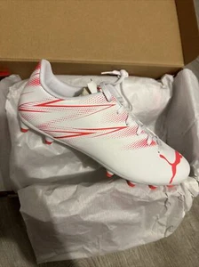 Puma Attacanto FG/AG Men's Football Boots Soccer Shoes White 107477-04 | Size 9 - Picture 1 of 2