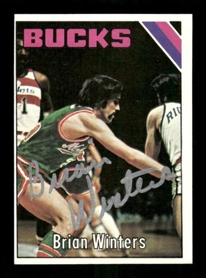 1975-76 Topps 143 Brian Winters RC ex signed auto autograph crisp silver sig BXC - Image 1 of 2