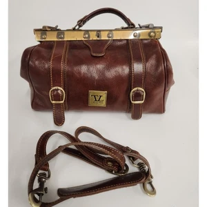 TUSCANY LEATHER EUC MONA LISA GLADSTONE LEATHER FRAMED DR BAG - Picture 1 of 12